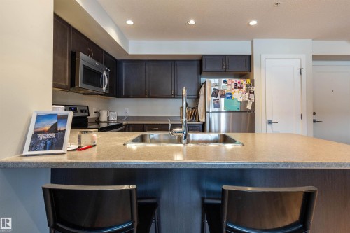 109 5029 Edgemont Boulevard, Edmonton, AB - Indoor Photo Showing Kitchen With Double Sink