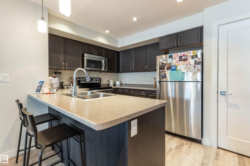 109 5029 Edgemont Boulevard, Edmonton, AB - Indoor Photo Showing Kitchen With Double Sink