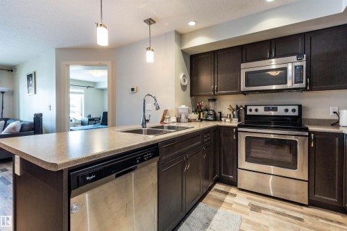 109 5029 Edgemont Boulevard, Edmonton, AB - Indoor Photo Showing Kitchen With Double Sink