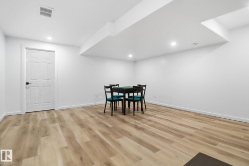 Dining space featuring light wood-style floors and recessed lighting - 3234 Chernowski Way, Edmonton, AB - Indoor Photo Showing Other Room