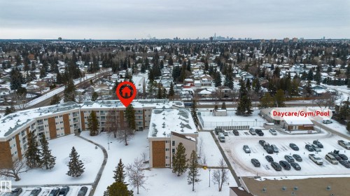 View of snowy aerial view - 25 11255 31 Avenue, Edmonton, AB - Outdoor With View