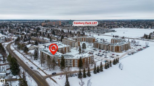 View of snowy aerial view - 25 11255 31 Avenue, Edmonton, AB - Outdoor With View