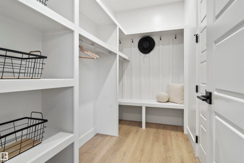 Mudroom featuring light wood finished floors - 7026 Kiviaq Crescent, Edmonton, AB - Indoor