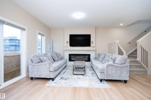 1459 Cherniak Way, Edmonton, AB - Indoor Photo Showing Living Room With Fireplace