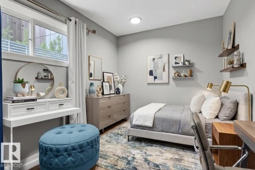 Bedroom with wood finished floors - 10806 72 Avenue, Edmonton, AB - Indoor Photo Showing Bedroom