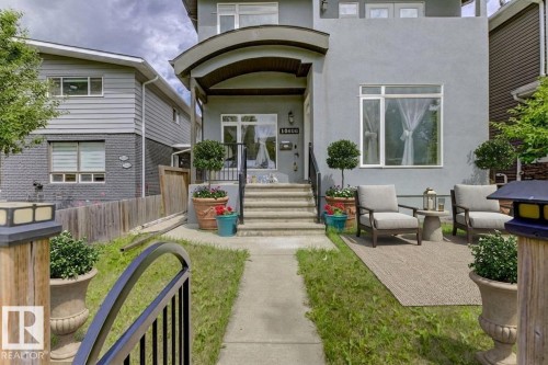 Doorway to property featuring stucco siding and a patio - 10806 72 Avenue, Edmonton, AB - Outdoor