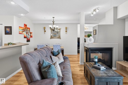 307 5280 Terwillegar Boulevard, Edmonton, AB - Indoor Photo Showing Living Room With Fireplace