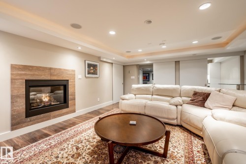 14019 88 Avenue, Edmonton, AB - Indoor Photo Showing Living Room With Fireplace