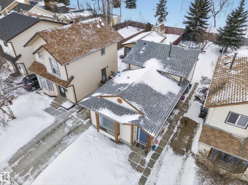 Snowy aerial view with a residential view - 4603 32 Avenue, Edmonton, AB - Outdoor