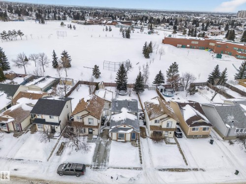 View of snowy aerial view - 4603 32 Avenue, Edmonton, AB - Outdoor With View