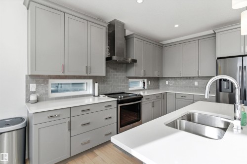 20007 16 Avenue, Edmonton, AB - Indoor Photo Showing Kitchen With Double Sink With Upgraded Kitchen
