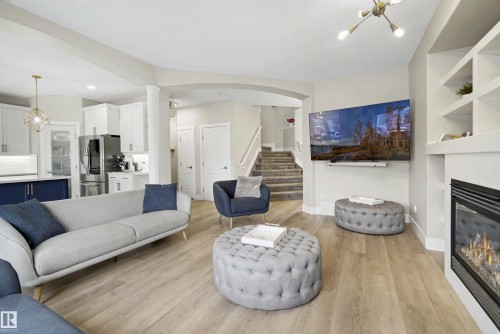 5911 7 Avenue, Edmonton, AB - Indoor Photo Showing Living Room With Fireplace