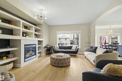 5911 7 Avenue, Edmonton, AB - Indoor Photo Showing Living Room With Fireplace