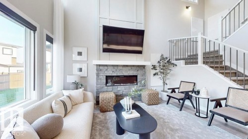 5805 Raven Crescent, Edmonton, AB - Indoor With Fireplace