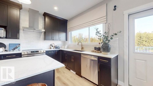 5805 Raven Crescent, Edmonton, AB - Indoor Photo Showing Kitchen With Upgraded Kitchen