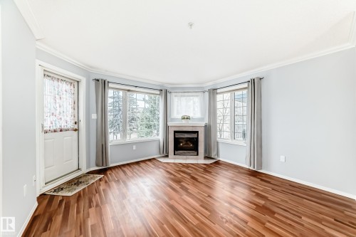 302 13450 114 Avenue, Edmonton, AB - Indoor Photo Showing Living Room With Fireplace