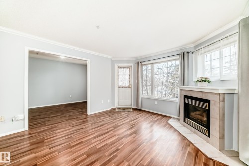 302 13450 114 Avenue, Edmonton, AB - Indoor Photo Showing Living Room With Fireplace