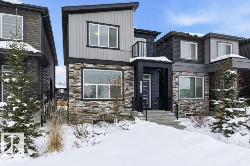 Modern home with stone siding - 8018 Kiriak Link, Edmonton, AB - Outdoor