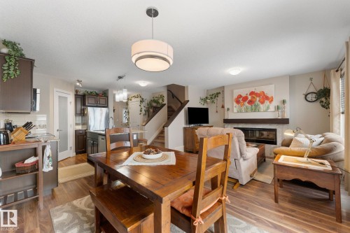 5 Hammett Gate, Spruce Grove, AB - Indoor Photo Showing Dining Room With Fireplace