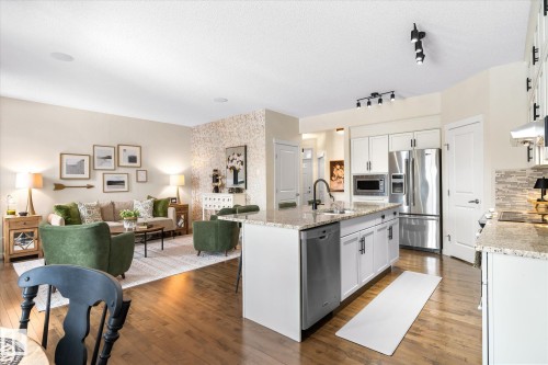 5916 175 Avenue, Edmonton, AB - Indoor Photo Showing Kitchen With Stainless Steel Kitchen With Double Sink With Upgraded Kitchen