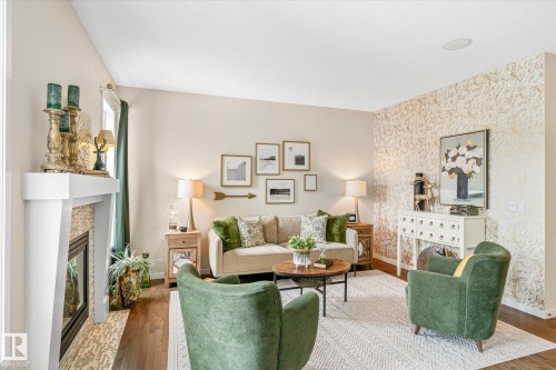 5916 175 Avenue, Edmonton, AB - Indoor Photo Showing Living Room With Fireplace