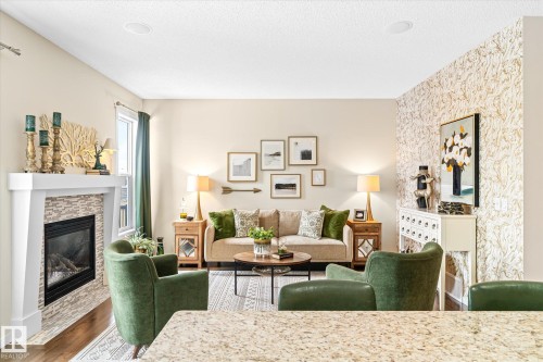 5916 175 Avenue, Edmonton, AB - Indoor Photo Showing Living Room With Fireplace