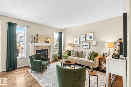 5916 175 Avenue, Edmonton, AB - Indoor Photo Showing Living Room With Fireplace