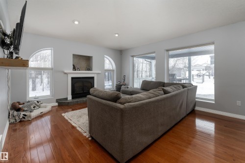 21 Power Drive, Rural Lac Ste. Anne County, AB - Indoor Photo Showing Living Room With Fireplace