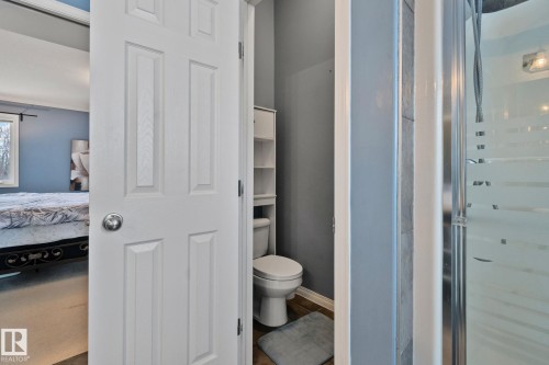 Ensuite bathroom with toilet and a stall shower - 502 Westerra Boulevard, Stony Plain, AB - Indoor Photo Showing Bathroom