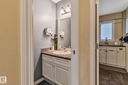Bathroom featuring two vanities - 502 Westerra Boulevard, Stony Plain, AB - Indoor Photo Showing Bathroom