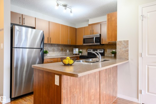 213 105 Ambleside Drive, Edmonton, AB - Indoor Photo Showing Kitchen With Stainless Steel Kitchen With Double Sink