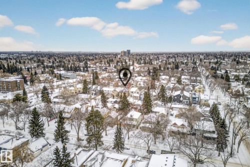 View of snowy aerial view - 10523 127 Street, Edmonton, AB - Outdoor With View