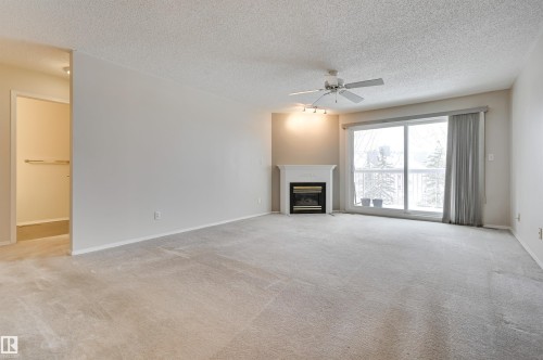 303 8811 106A Avenue, Edmonton, AB - Indoor Photo Showing Living Room With Fireplace
