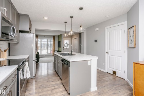 350 Desrochers Boulevard, Edmonton, AB - Indoor Photo Showing Kitchen With Stainless Steel Kitchen With Upgraded Kitchen