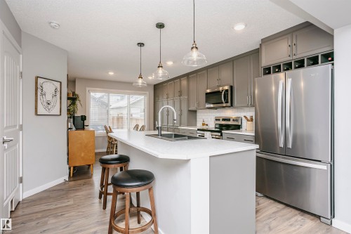 350 Desrochers Boulevard, Edmonton, AB - Indoor Photo Showing Kitchen With Stainless Steel Kitchen With Upgraded Kitchen