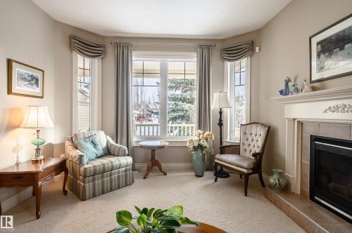 948 Hope Way, Edmonton, AB - Indoor Photo Showing Living Room With Fireplace