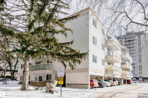View of apartment building / complex - 407 8149 111 St S, Edmonton, AB - Outdoor With Balcony With Facade