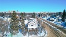 Snowy aerial view with a city view and a residential view - 10906 72 Avenue, Edmonton, AB  - Outdoor 