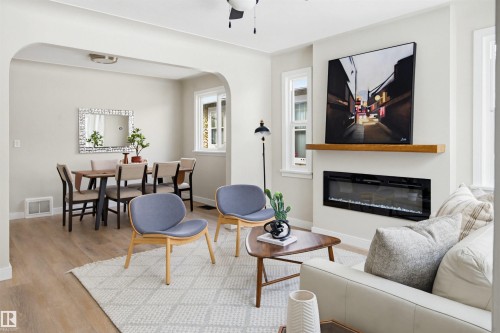 11330 67 Street, Edmonton, AB - Indoor Photo Showing Living Room With Fireplace
