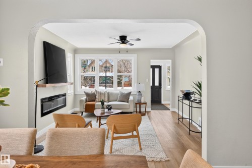 11330 67 Street, Edmonton, AB - Indoor Photo Showing Living Room With Fireplace