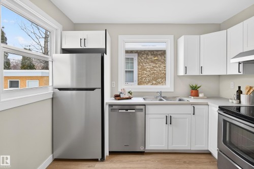 11330 67 Street, Edmonton, AB - Indoor Photo Showing Kitchen With Double Sink