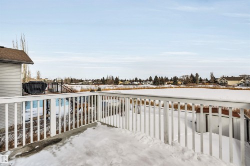 View of snow covered patio - 3401 47 Street, Beaumont, AB - Outdoor