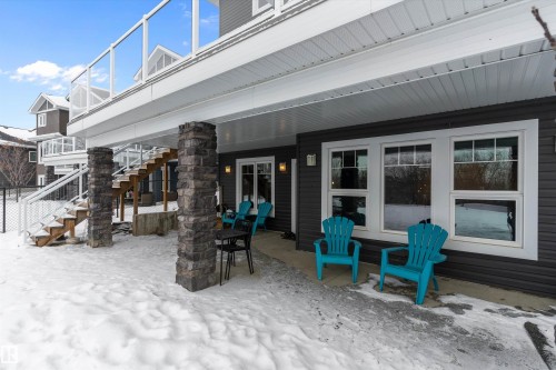 Patio / terrace with a patio area and stairs - 1242 Starling Drive, Edmonton, AB - Outdoor With Deck Patio Veranda