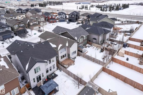 Snowy aerial view with a residential view - 2612 Adam Court Sw, Edmonton, AB - Outdoor