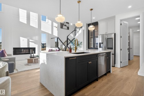 213 Paterson Link, Edmonton, AB - Indoor Photo Showing Kitchen With Upgraded Kitchen