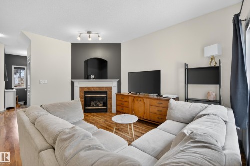 3955 Mcmullen Green, Edmonton, AB - Indoor Photo Showing Living Room With Fireplace