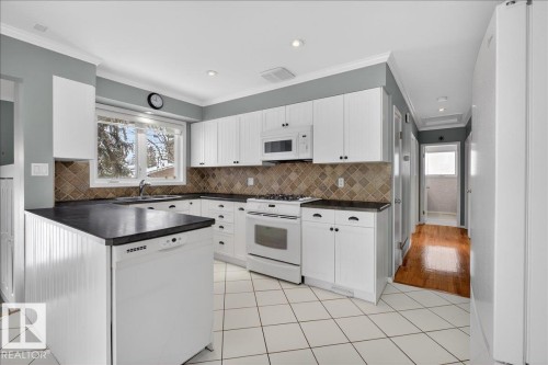 9415 128A Avenue, Edmonton, AB - Indoor Photo Showing Kitchen With Double Sink