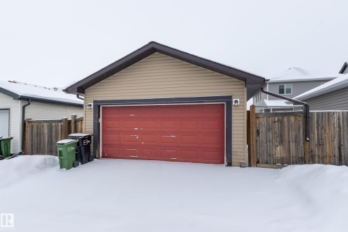 View of snow covered garage - 17528 58 Street, Edmonton, AB - Outdoor With Exterior