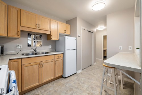 4 8803 101 Street, Edmonton, AB - Indoor Photo Showing Kitchen With Double Sink