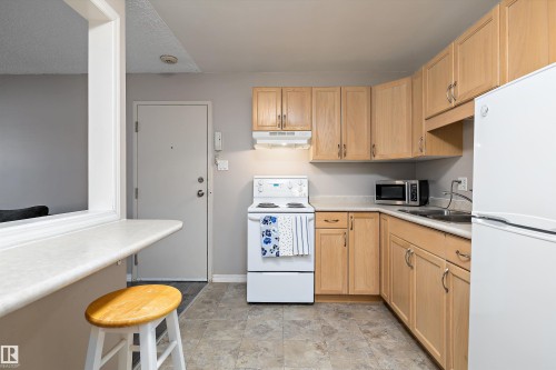 4 8803 101 Street, Edmonton, AB - Indoor Photo Showing Kitchen With Double Sink